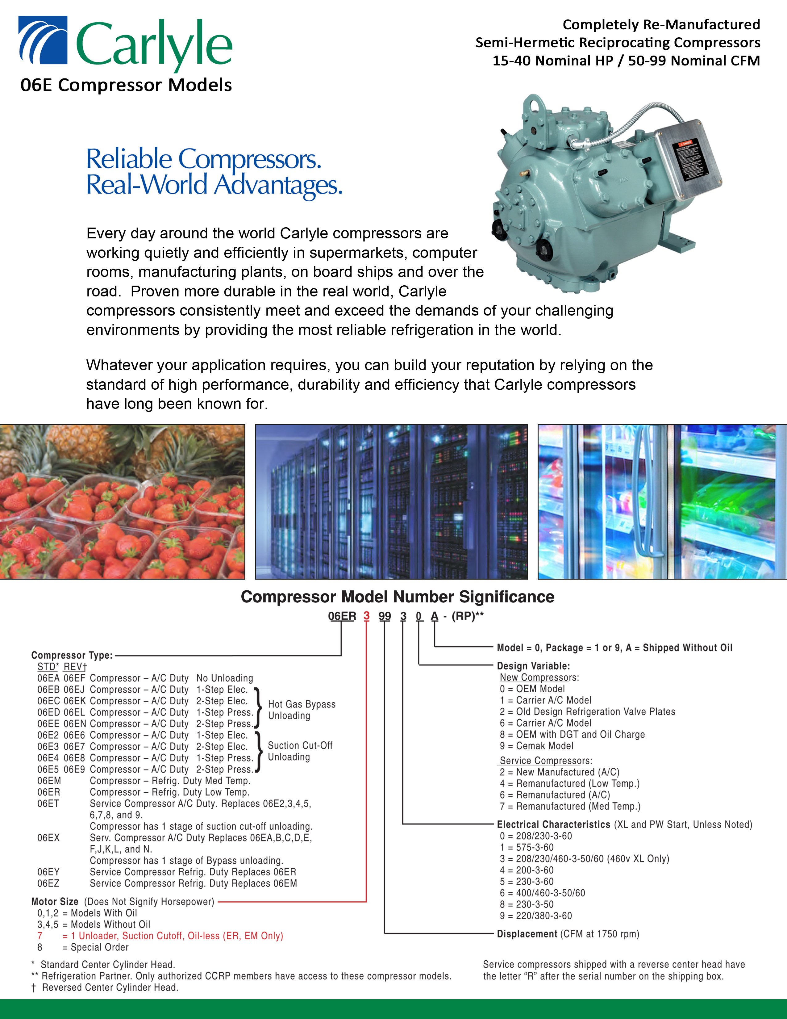 Carlyle 06E Re-Manufactured Semi-Hermetic Reciprocating Compressor
